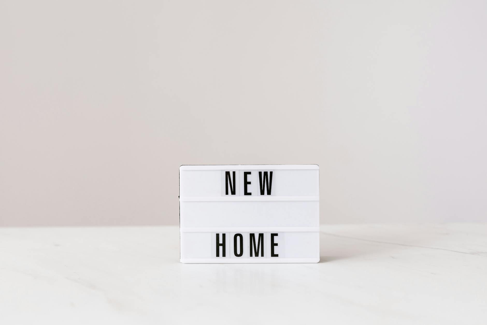 light box with new home inscription